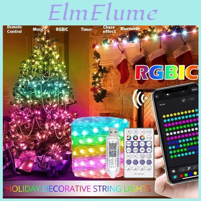 Bt 520m Lights Christmas String Music Ws2812b Rgbic Lighting Addressable Party Wedding Garland Decoration Outdoor Usb