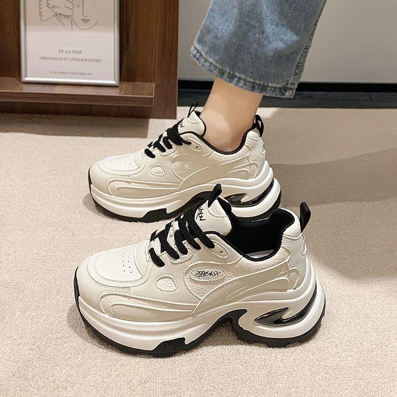 Damen Chunky Lauf-Sneakers Frühling und Herbst Dicksohlige Schuhe für Damen Stilvolle Casual-Sneakers mit Atmungsaktiv