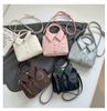 Women's Korean Style Casual Shirt with Solid Color and Single Shoulder Crossbody Handbag – 2025 Fashion Trend