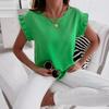Women's Bestseller Ruffle Short Sleeve Round Neck Shirt for Women