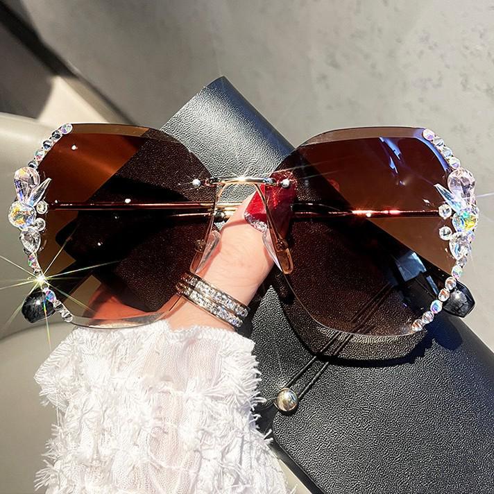 2025 Women's UV Protection Rhinestone Crystal Sunglasses - Korean Style Trend