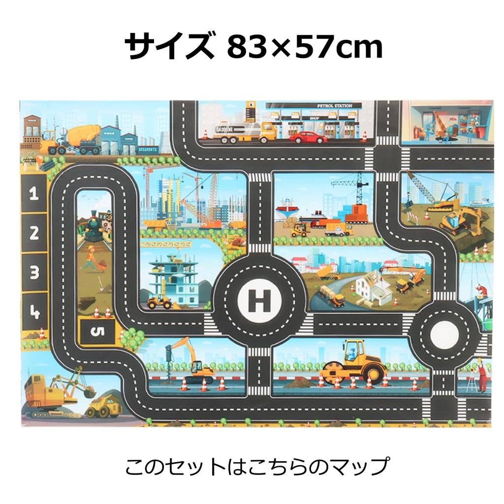 Mille Ti Rana Road Signs Toys for Playing with Mini Set Signs Construction Cars, 28-Piece (56 + Map)