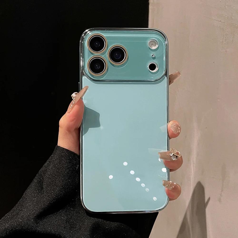Luxury Tempered Glass Phone Case For iPhone 17 16 15 14 13 12 11 Pro Max Plus Crystal Lens Protection Plating Bumper Hard Cover