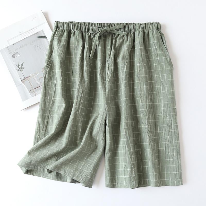 Herren-Pyjamahose, Lounge-Schlafshorts, weich, bequem, atmungsaktiv, Pyjama-Shorts mit Taschen, lockere Kordelzug-Home-Shorts in Übergröße für Männer