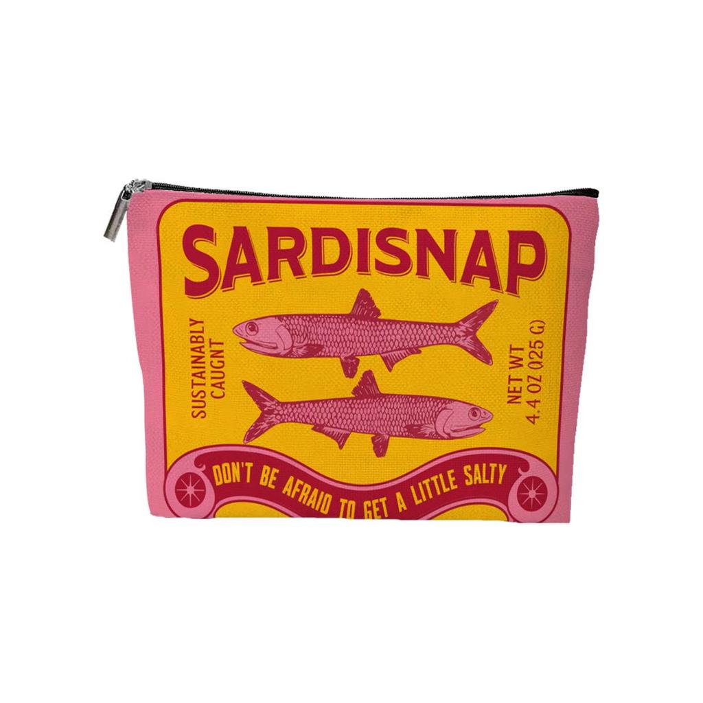 Beach Life Sardine Makeup Bag – Summer Vacation Travel Organizer & Accessories Pouch