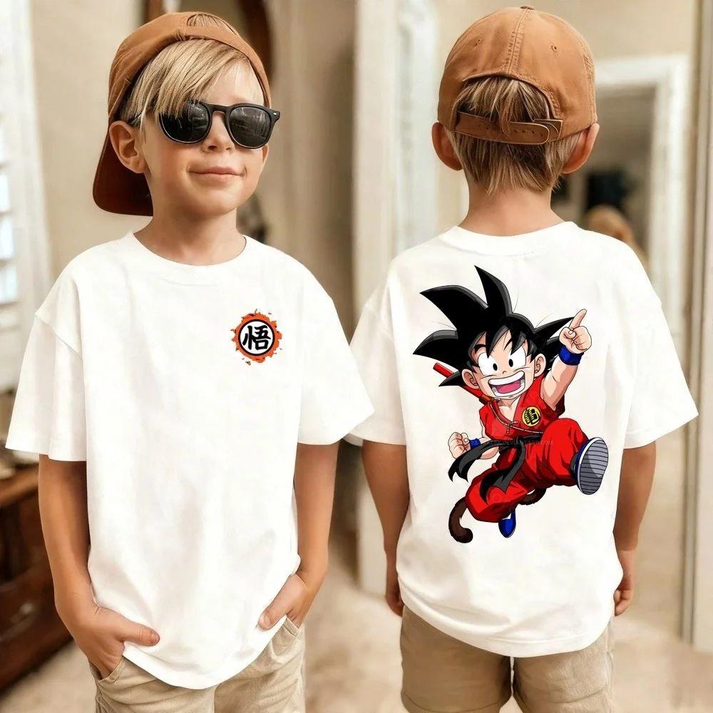 Kids Clothes Dragon Anniversary Retro Anime Printed Boys and Girls T-shirt Oversized Casual Street Wear Unisex