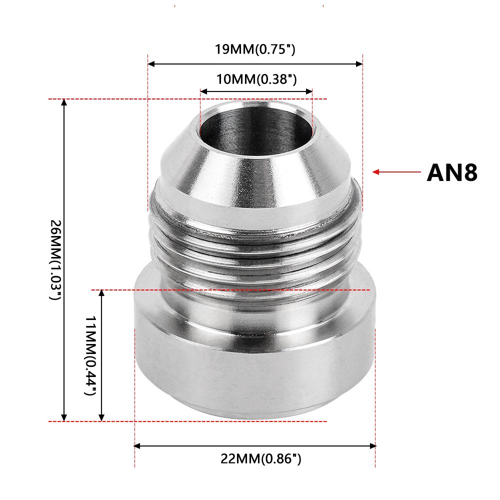 AN3 AN4 AN6 AN8 AN10 AN12 Stainless Steel Straight Male Weld Fitting Adapter Weld Bung Nitrous Hose Fitting HR069 Fuel System Fittings7