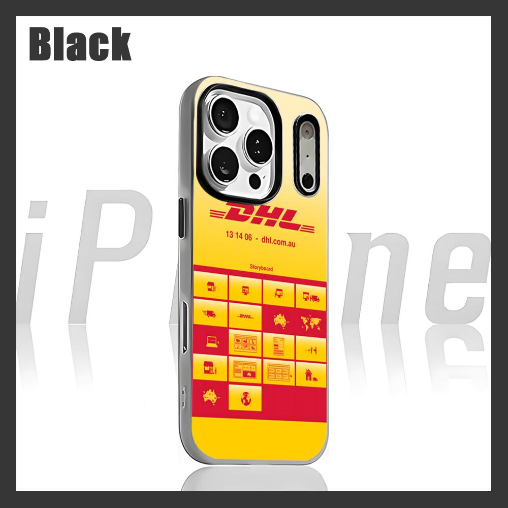 

D-Dhl Express Label Phone Case for iPhone 17 air 16 e 15 14 13 12 11 Pro Max Plus Black 2-in-1 Jelly case iPhone17 Pro
