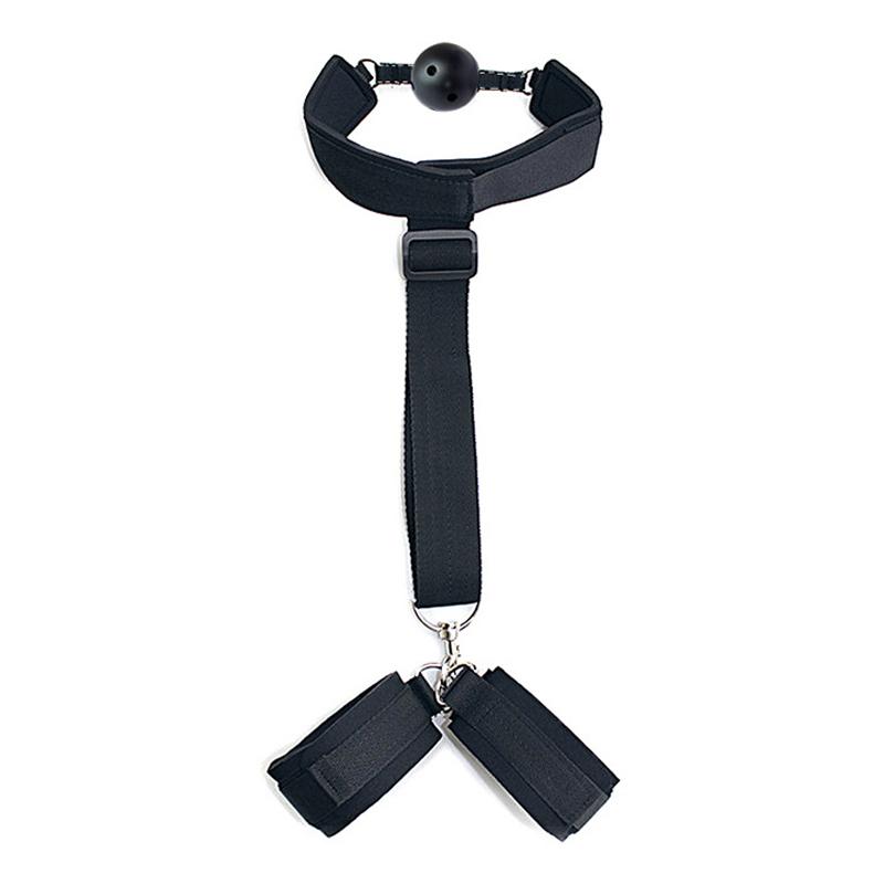 Couples Sex BDSM Flirting Tied Legs Handcuffs Neck Ankle Toys Bondage Restraints Harness Adjustable Open Chastity Adult Games 18