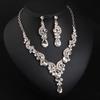 Elegant Crystal Gemstone Necklace & Earrings Set for Brides and Evening Dresses