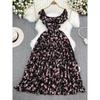 Bohemian Fashion Ruffles A- line Large Hem Long Dress