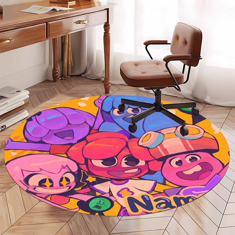 Custom Name Jelly Jamm Printed Round Rug Carpet Chair Rug Area Rug Entryway Doormats,for Office Chair Living Room Bedroom Kitchen Room.
