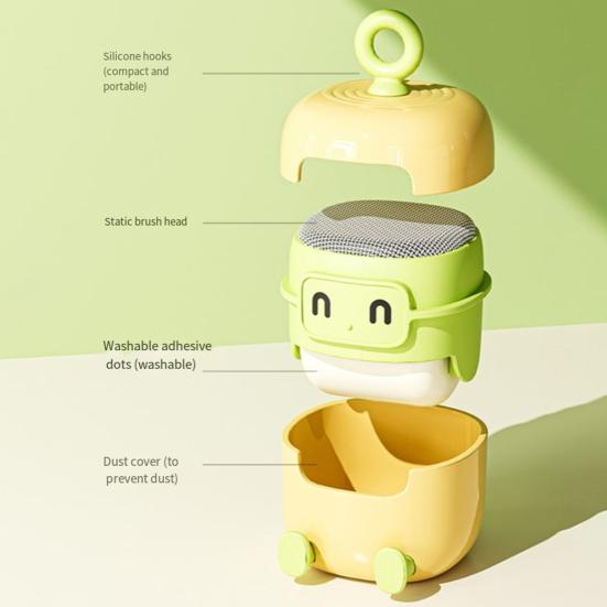 Lint Roller Reusable Washable Sticky Roller Eco-Friendly Pet Hair Remover Robot Design 2-in-1 Portable Lint Brush Quick Drying Travel Cleaner