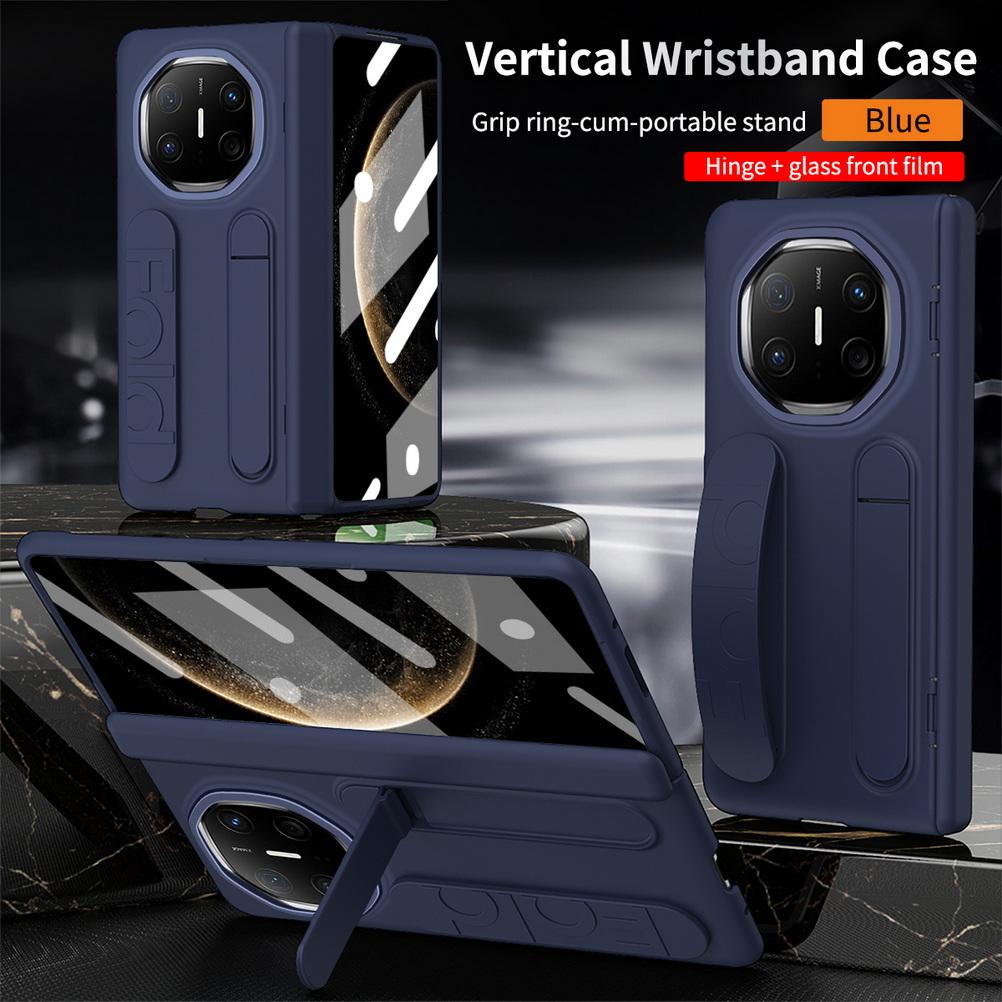 Multifunctional Kicktand Wrist Strap Folding Tempered Glass Protective Film Case For Huawei Mate X6 Mate X5 X3 Protect Cover