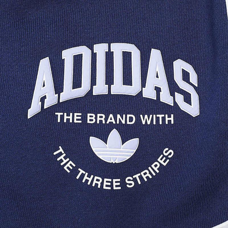 Adidas Alphabetic Stripe Print Mid-Waist Casual Shorts Women Bottoms Navy-Blue JH1224