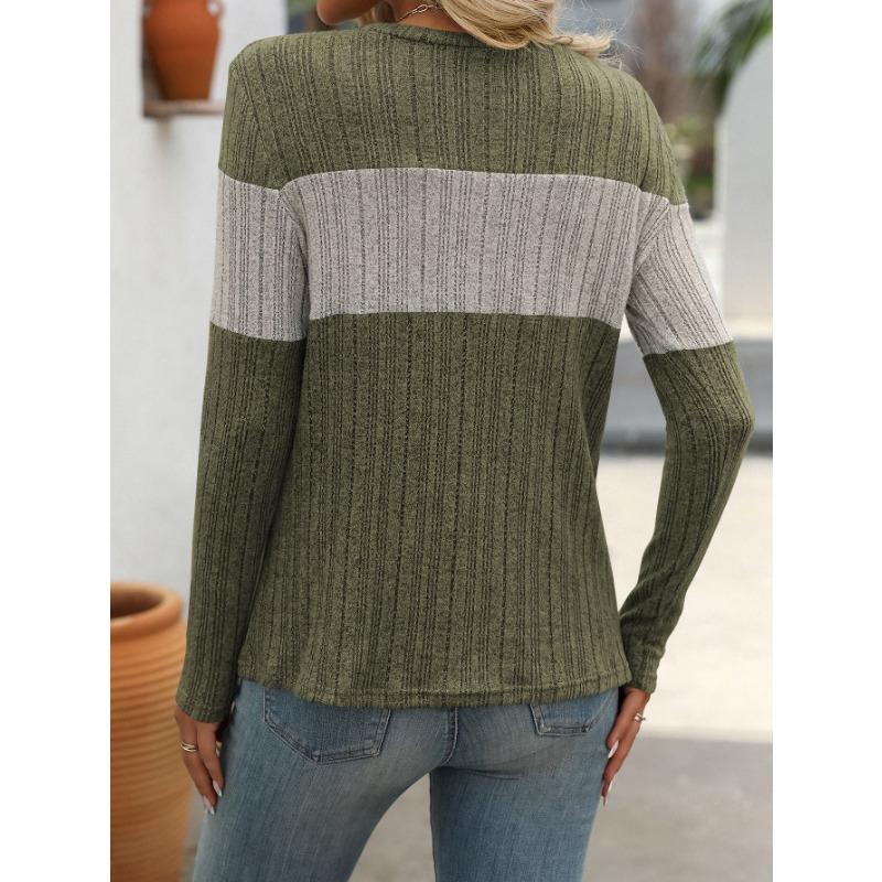 YYFS Dámská móda Ležérní jarní podzim, halenky a košile s dlouhým rukávem, barevným blokovým potiskem