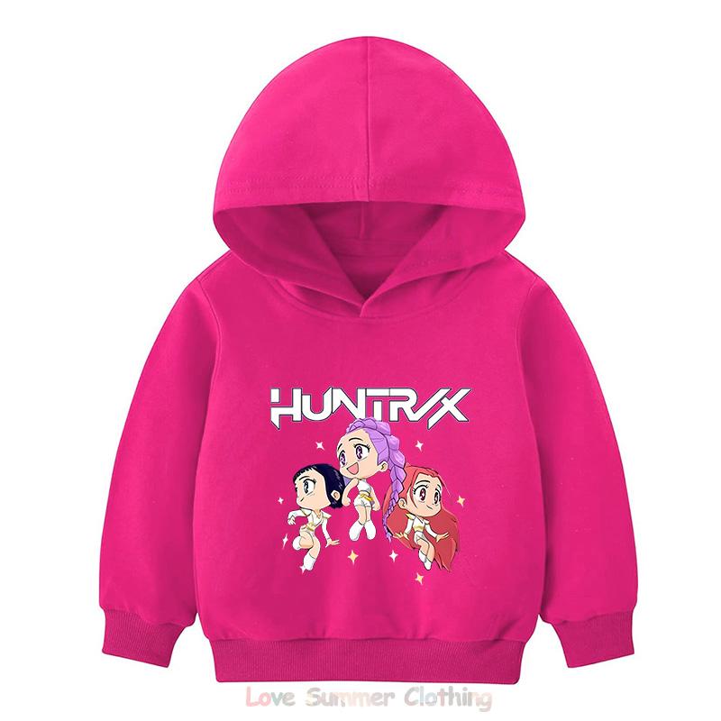 KPop Demon Hunters Hoodie Girls Kids Hooded Sweatshirt  Girls Pullover Hoodies Polyester Outerwear Children's Clothing