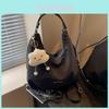 Stylish Casual Tote Bag For Women Large Capacity Crossbody Bag In Trendy Black And Beige