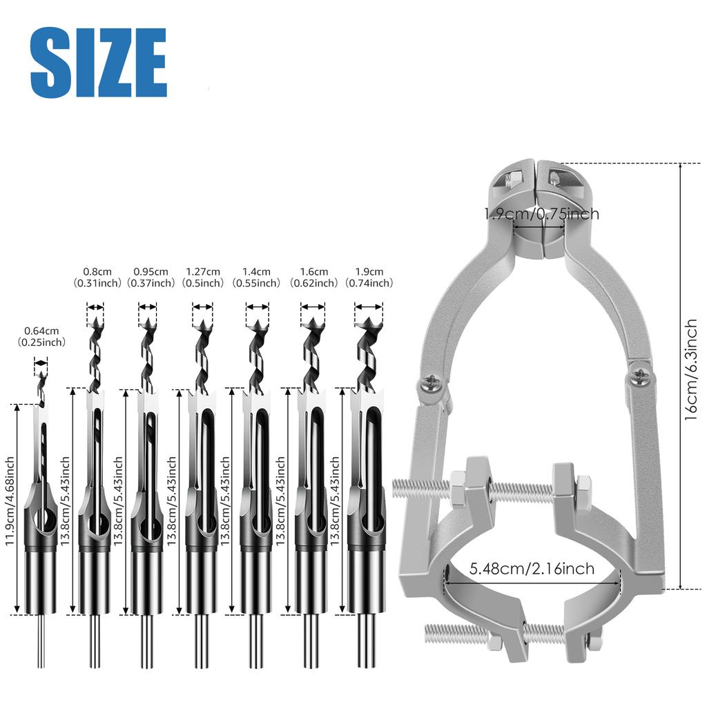 Square Hole Drill Bit Adapter Woodworking Square Hole Drill Fixing Bracket Mortising Attachment Accessories for Drill Press Mort