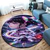 Classic Japanese-style Cartoon Demon Slayer Round Rug, Home Soft Decorative Anti-slip Yoga Mat and Chair Mat, Outdoor Floor Mat Carpet K27