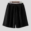 INCERUN Herren elastischer Bund Corduroy Freizeitshorts Halbhosen