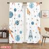 2PCS Digital Printed Curtains, Rocket Astronaut Space Sci-Fi Futuristic, Modern Home Decor Style for Living Room Bedroom Decor
