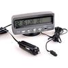 3-in-1 Multifunctional Car Clock Indoor Outdoor Thermometer Voltmeter ABS Material Clock with LCD Di