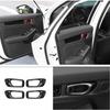 Carbon Fiber Inner Door Handle Bowl Cover Trim Kit For Honda Civic