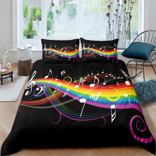 Musiknoten Bettdecke Bettbezug Set Einzel-/Doppel-/Queen-/King-Size Bettwäsche
