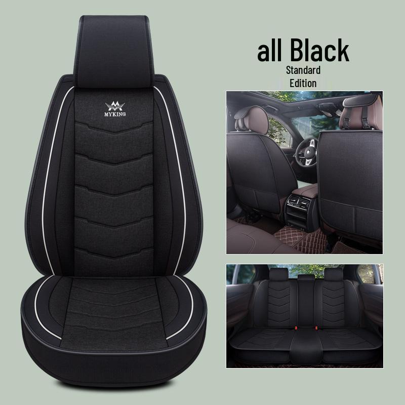 Full Coverage Linen Cartoon Panda Car Seat Cushion - Universal Fit, 2020