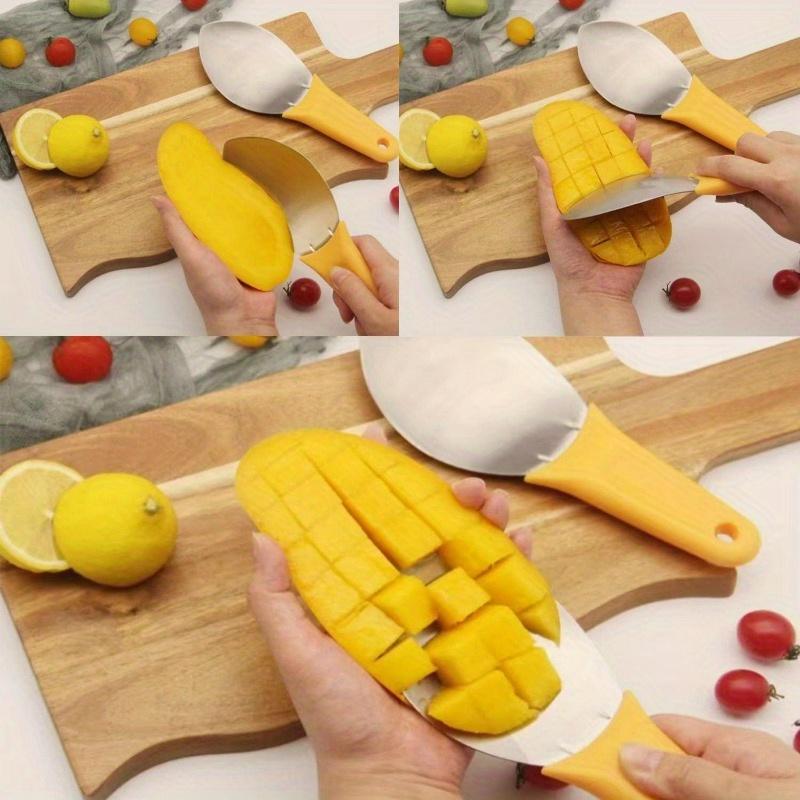 Stainless Steel Mango Slicer , Easy Peel,Slice, Perfect Kitchen Tool for Fresh Mango Slices, Fruit Peeler,Core Remover,Ideal for Baking