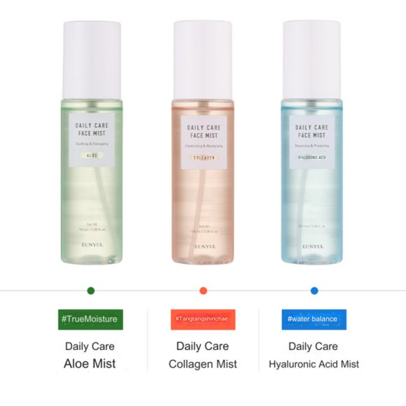 Eunyul Daily Care Aloe/Collagen/Hyaluronic Acid Mist 100ml (10 Options)