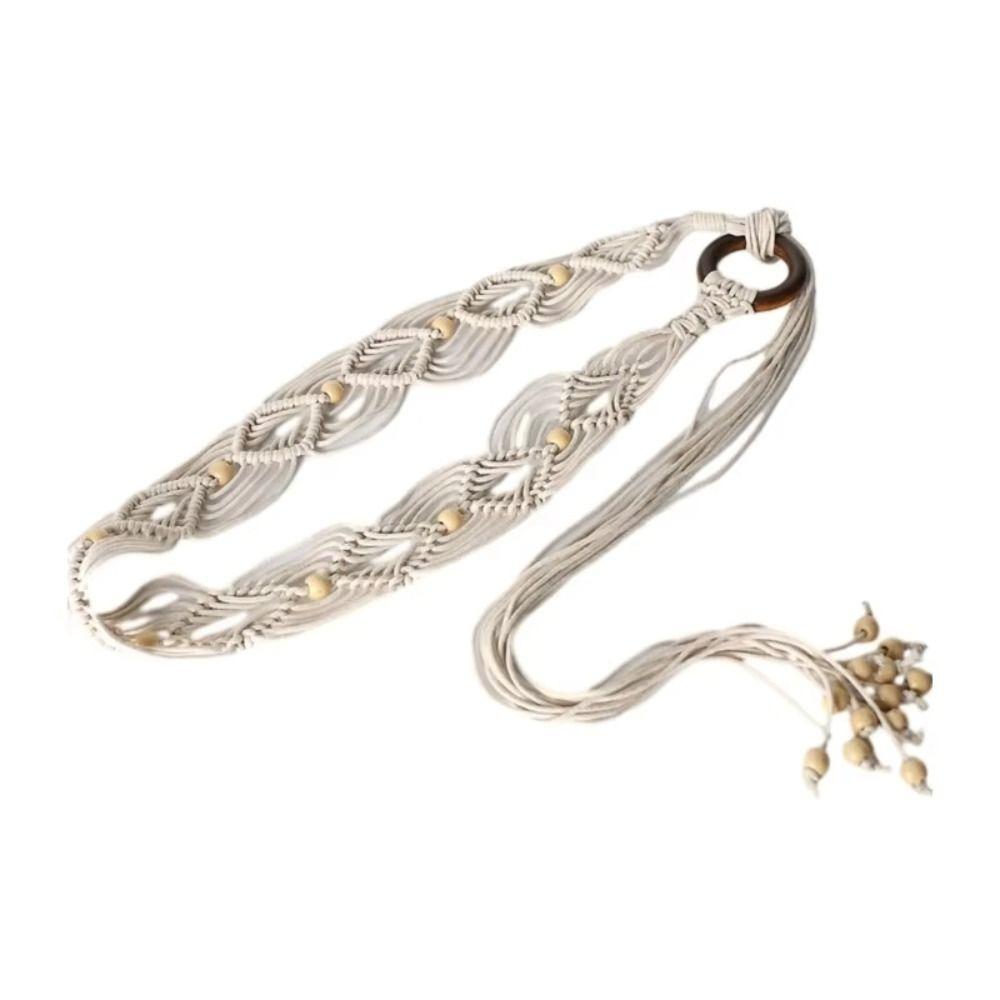 Woven Knot Female Waist Rope Bohemian Style Dress Waistband Fashion Waist Belt  for Women