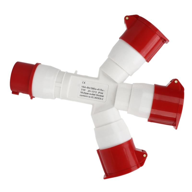 5 Pin Industrial Plug Multiple Socket 380-415V 3 Phase 16A Waterproof PA66 Shell Aviation Connector