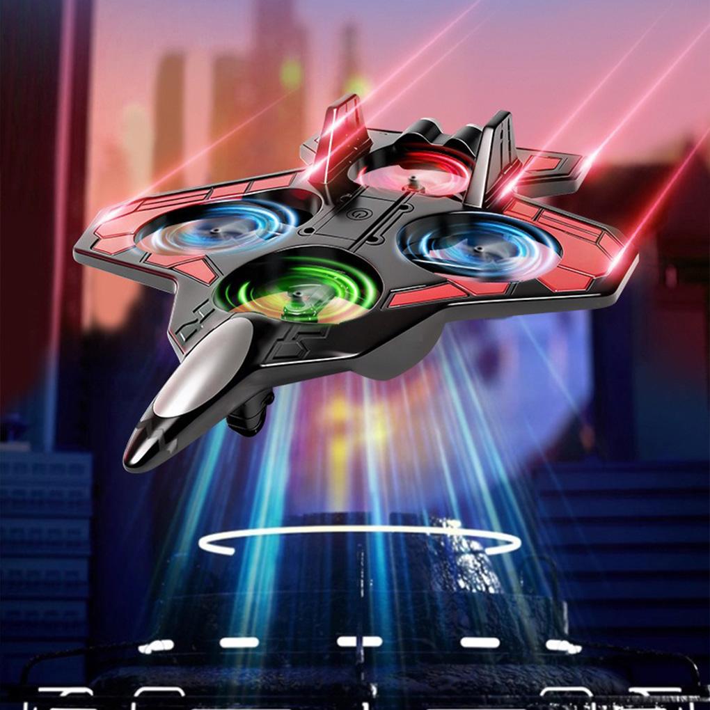 E72 RC Foam Airplane Glider with LED Lights 2.4G EPP Stunt Remote Control Fighter Plane Rechargeable Flying Toy