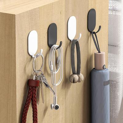 5PCS Wall Hooks Self-Adhesive Waterproof Hooks Strong Load-Bearing Rust-Resistant Hook for Bathroom Kitchen