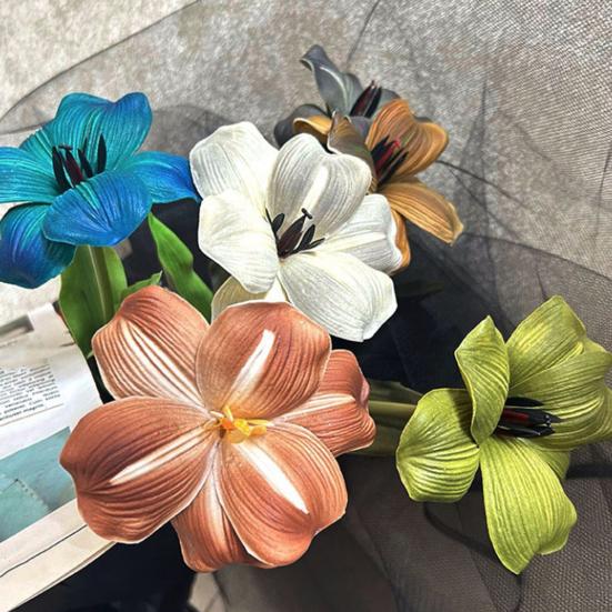 Artificial Flower 17 Inch Long Stem Faux Silk Blooming Tulip Flower for Vase Floral Arrangement Spring Home Table Kitchen Centerpiece