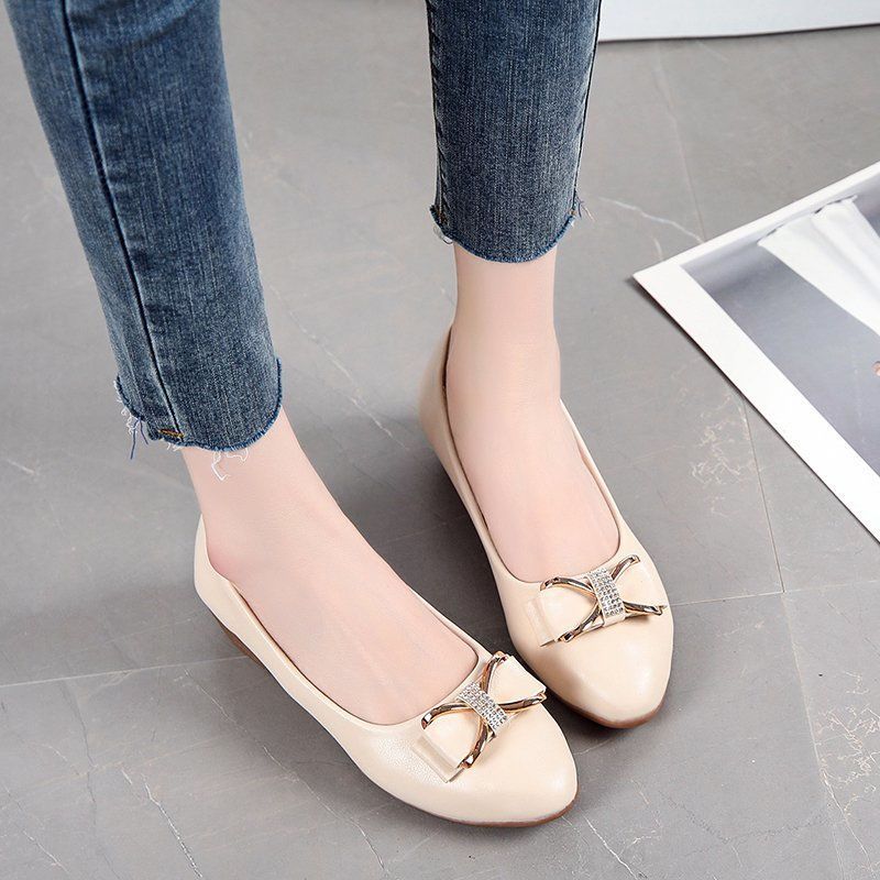 Fashion Woman Pumps with Bow Pointed Toe Wedge Heel Leather Casual Shoes for Women Vacation Chic and Elegant Comfortable On Promotion 39