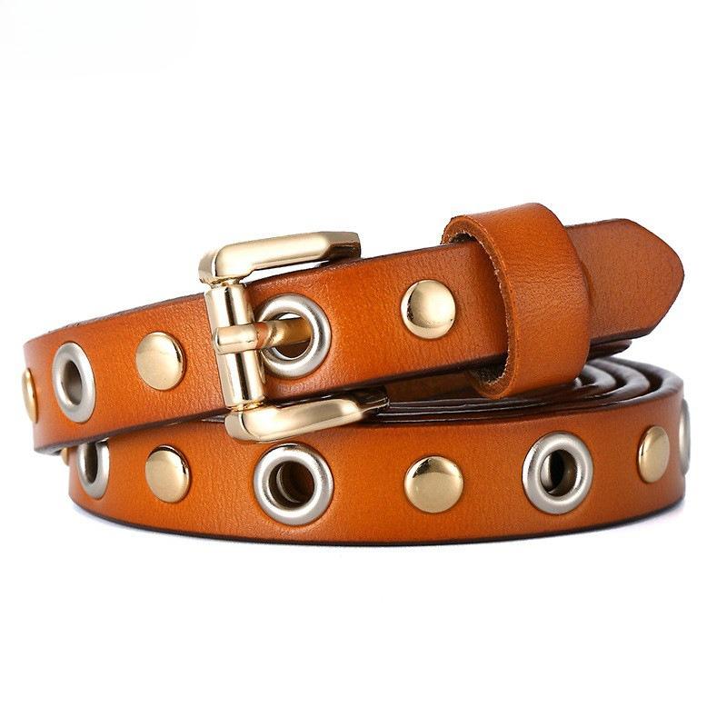 

Новое украшение для ремня, Маленький ремень, Модный, Простой и универсальный повседневный, Заклепки, Женский ремень с круглыми отверстиями 100-105cm