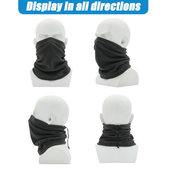 2Pcs/Set Winter Hat Scarf Set Solid Color Polar Fleece Thickened Riding Hat