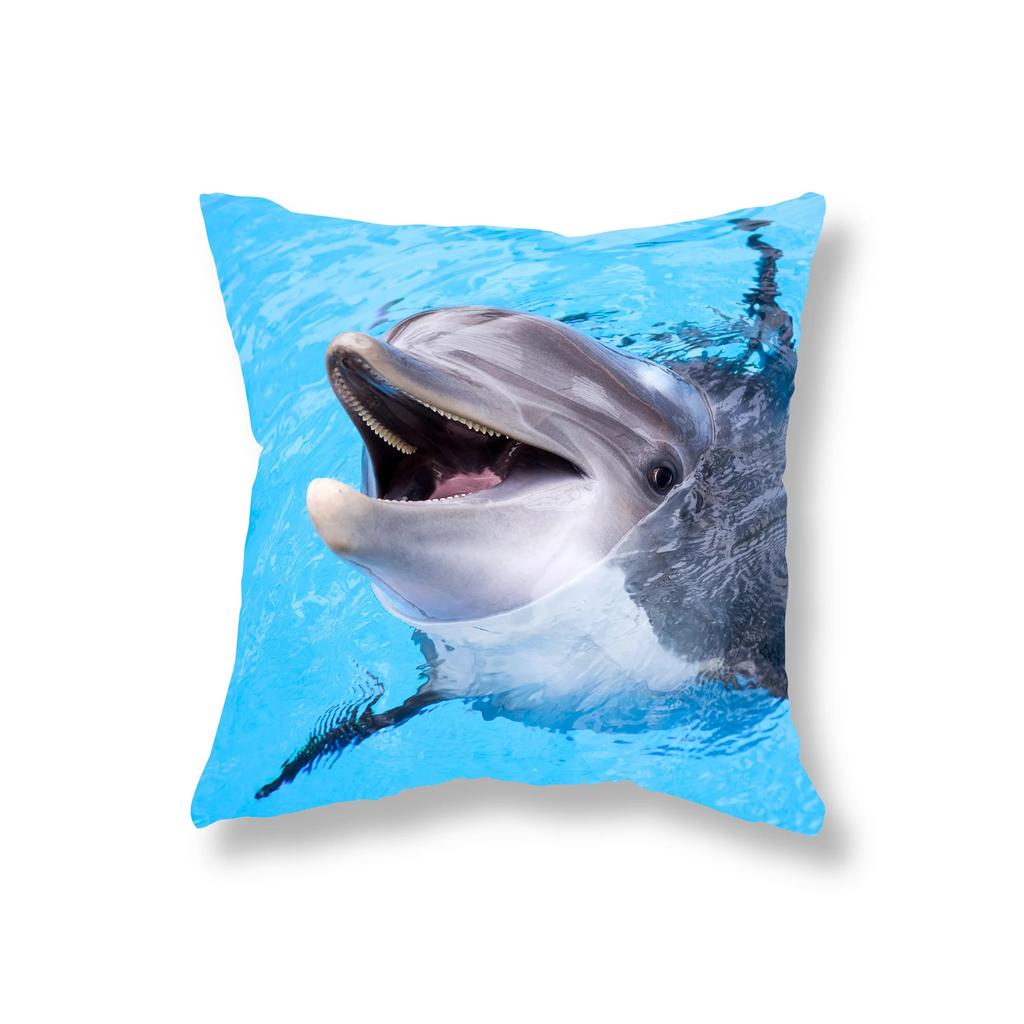 Living Room Sofa Car Cushion Cover Luxury Home Decoration Pillow Cover Cute Dolphin Marine Life Pillow Cover