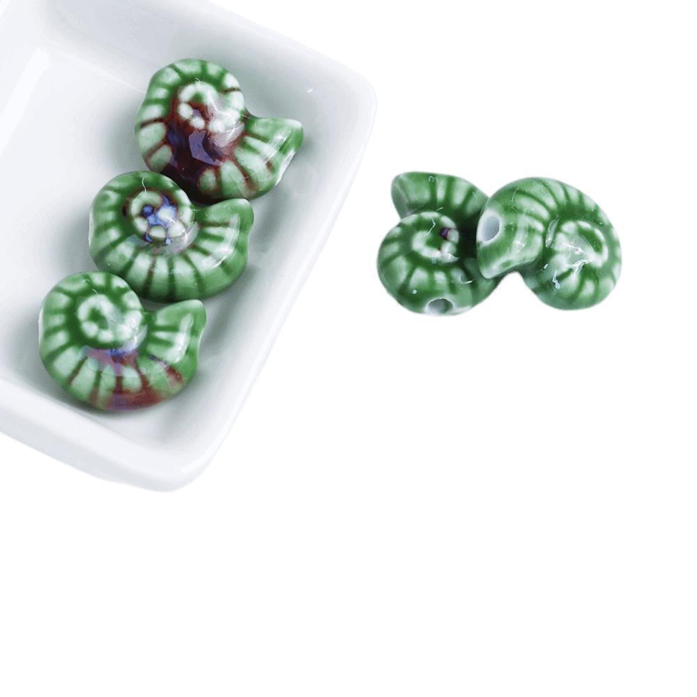 Glazed Snail Ceramic Beads Retro DIY Jewelry Making Pendant Conch Spacer Porcelain Beads Craft