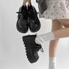 Black British Style Platform Small Leather Shoes Autumn and Winter with Skirts Versatile Mary Jane Single Shoes
