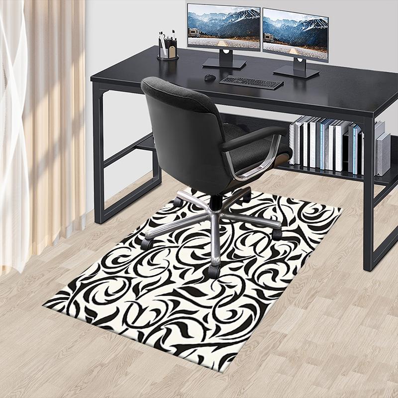 1PC Floral Pattern Non-Slip Floor Carpet Compatible for Office&Living Room&Dining room - Flat-Weave Machine- Soft & Pattern-E308