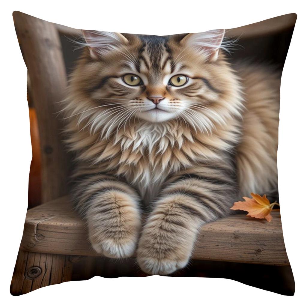 Cute Cat Pillows With Different Cat Images For Home Polyester pillowcase, sofa decorative cushion cov Headboard Pillow