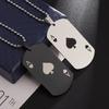 Modische Klassische Herren Edelstahl Poker Karte Pik Herz Anhänger Einfache Party Halskette Schmuck