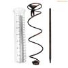 K1AE Large Bold Marking Rain Gauge with Adjustable Metal Stake for Precise Garden Rainfall Measurement and Decorative Cast