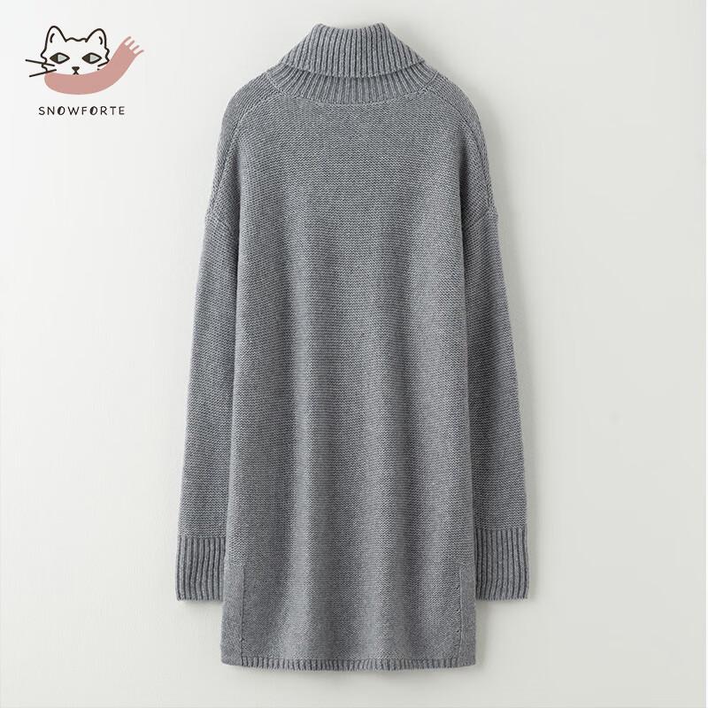 Sinoford Women's High-Neck Loose Wool Blend Sweater
