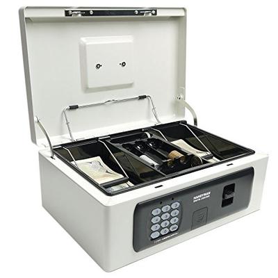 DCB-58 Kasseapparat, Bærbar Pengeskab, Nøglefri, med PIN-kode, Nødnøgle, Batteridrevet