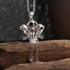 Vintage Gothic Hell Reaper Scythe Pendant Mystical Demon Necklace for Men Personality Punk Halloween Trend Jewelry
